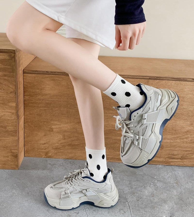 Arukora Store Women's Polka Dot & Striped Crew Cute Ankle Socks Size 5-9 - Image 4
